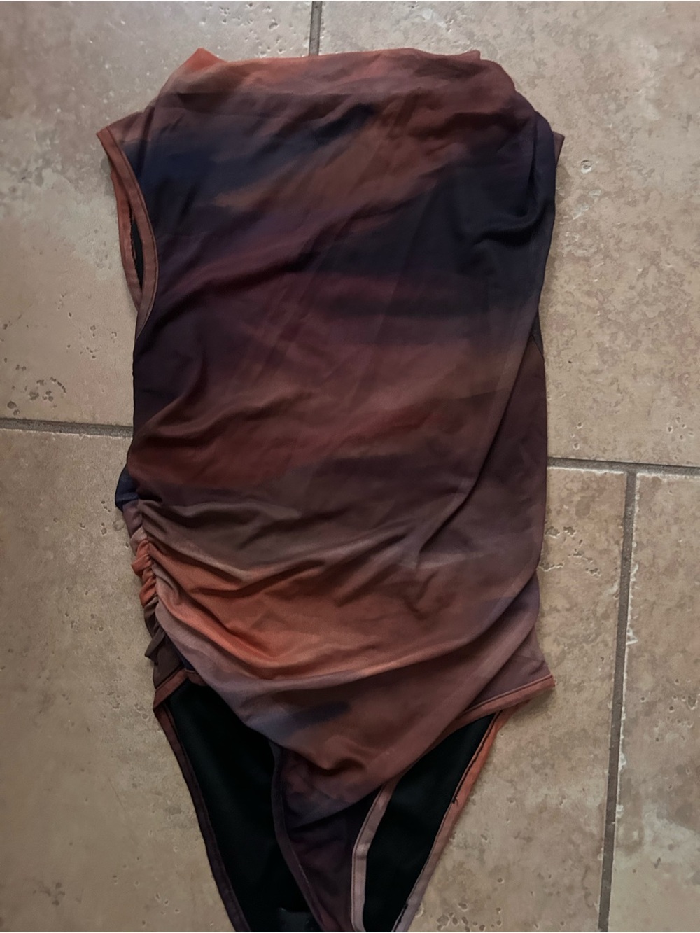 SHEIN Sleeveless Ombre Bodysuit in Rust and Brown